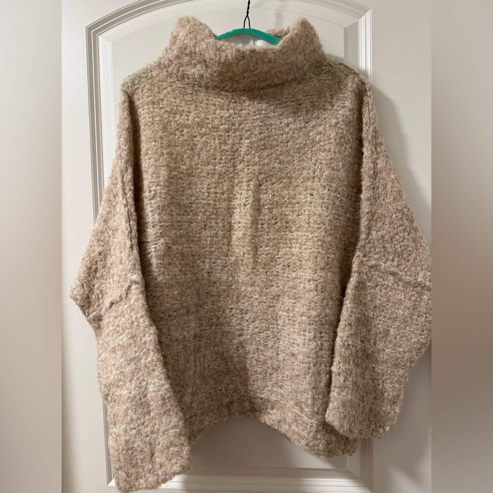 Free People Tan Cowl Neck Sweater